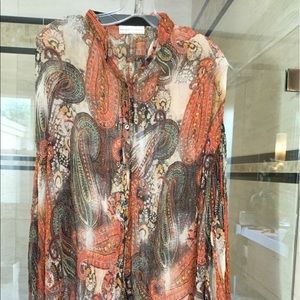 DANA BUCHMAN Shear long sleeved blouse